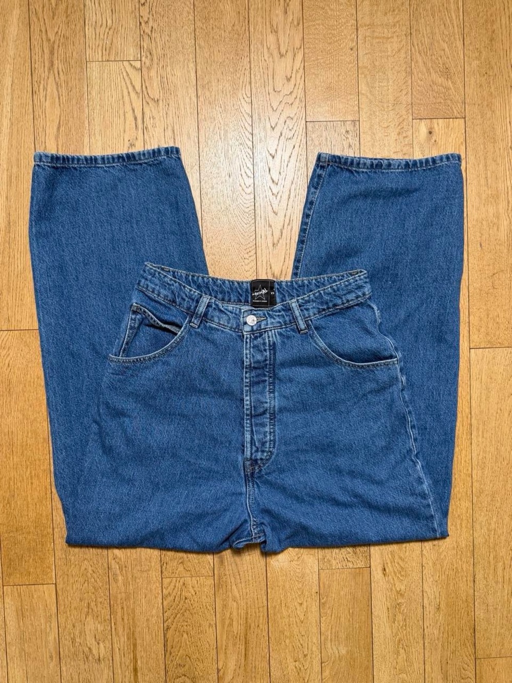 Y2K NiiHai Wide Leg Jeans High Waist Baggy Rhinestone